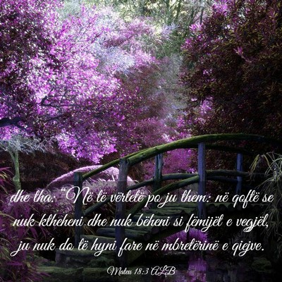 Picture 03 - Mateu 18:3 ALB - dhe tha: “Në të vërtetë po ju them: në - Bible Verse Picture
