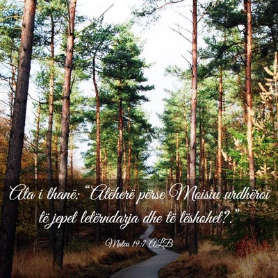 Picture 03 - Mateu 19:7 ALB - Ata i thanë: “Atëherë përse Moisiu - Bible Verse Picture