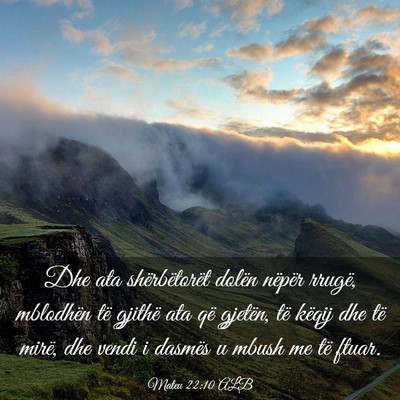Picture 03 - Mateu 22:10 ALB - Dhe ata shërbëtorët dolën nëpër rrugë, - Bible Verse Picture