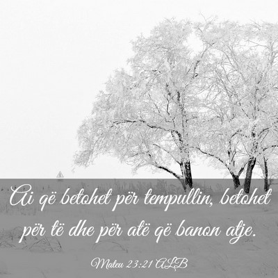Picture 03 - Mateu 23:21 ALB - Ai që betohet për tempullin, betohet për të - Bible Verse Picture