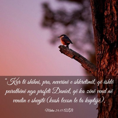 Picture 03 - Mateu 24:15 ALB - “Kur të shihni, pra, neverinë e shkretimit, - Bible Verse Picture