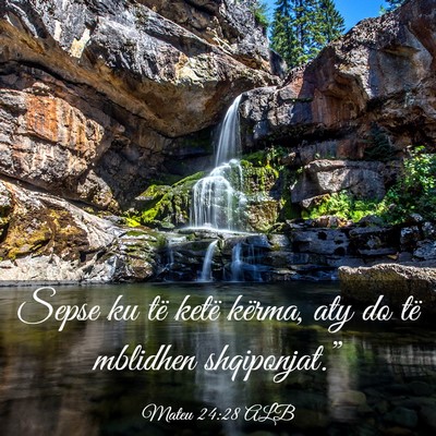 Picture 03 - Mateu 24:28 ALB - Sepse ku të ketë kërma, aty do të mblidhen - Bible Verse Picture