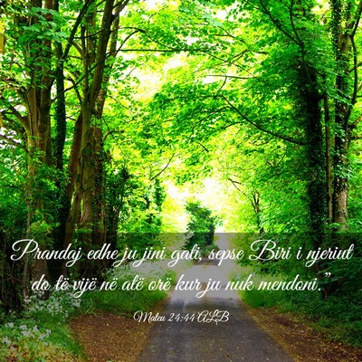 Picture 03 - Mateu 24:44 ALB - Prandaj edhe ju jini gati, sepse Biri i njeriut - Bible Verse Picture
