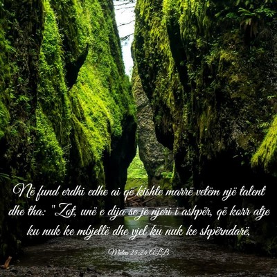 Picture 03 - Mateu 25:24 ALB - Në fund erdhi edhe ai që kishte marrë vetëm - Bible Verse Picture