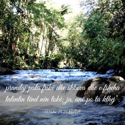 Picture 03 - Mateu 25:25 ALB - prandaj pata frikë dhe shkova dhe e fsheha - Bible Verse Picture