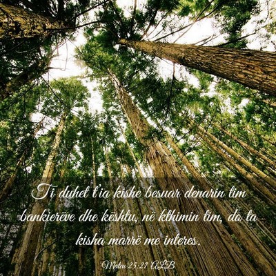 Picture 03 - Mateu 25:27 ALB - Ti duhet t’ia kishe besuar denarin tim - Bible Verse Picture