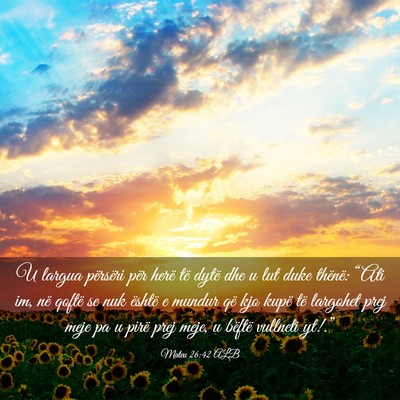 Picture 03 - Mateu 26:42 ALB - U largua përsëri për herë të dytë dhe u lut - Bible Verse Picture