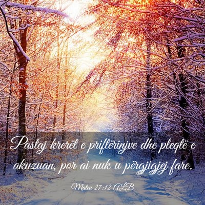 Picture 03 - Mateu 27:12 ALB - Pastaj krerët e priftërinjve dhe pleqtë e - Bible Verse Picture