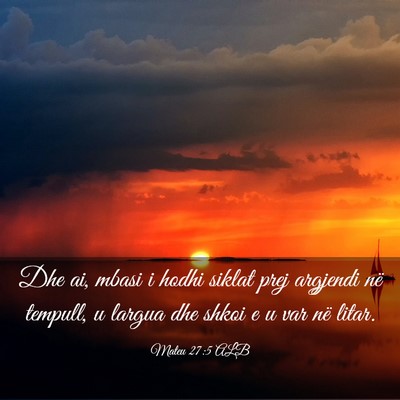 Picture 03 - Mateu 27:5 ALB - Dhe ai, mbasi i hodhi siklat prej argjendi në - Bible Verse Picture