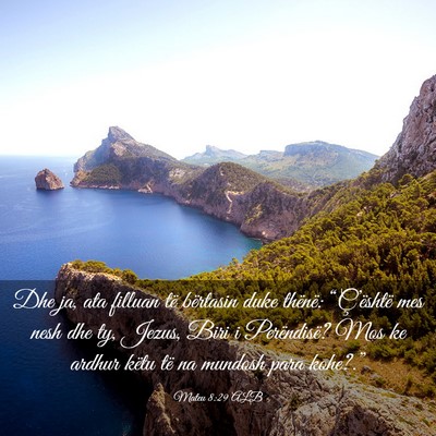 Picture 03 - Mateu 8:29 ALB - Dhe ja, ata filluan të bërtasin duke thënë: - Bible Verse Picture