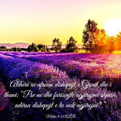 Picture 03 - Mateu 9:14 ALB - Atëherë iu afruan dishepujt e Gjonit dhe i - Bible Verse Picture