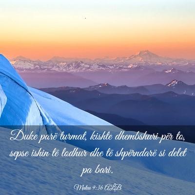 Picture 03 - Mateu 9:36 ALB - Duke parë turmat, kishte dhembshuri për to, - Bible Verse Picture