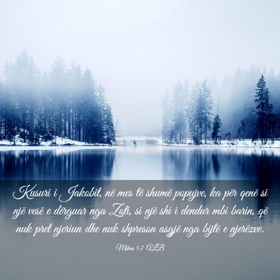 Picture 03 - Mikea 5:7 ALB - Kusuri i Jakobit, në mes të shumë popujve, ka - Bible Verse Picture