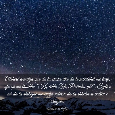 Picture 03 - Mikea 7:10 ALB - Atëherë armikja ime do ta shohë dhe do të - Bible Verse Picture