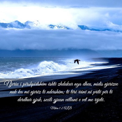 Picture 03 - Mikea 7:2 ALB - Njeriu i përshpirtshëm është zhdukur nga - Bible Verse Picture