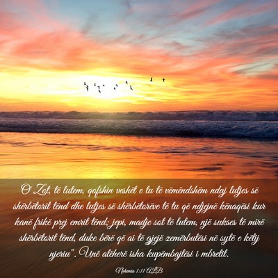 Picture 03 - Nehemia 1:11 ALB - O Zot, të lutem, qofshin veshët e tu të - Bible Verse Picture