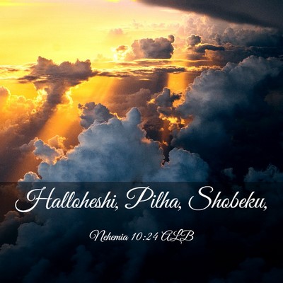 Picture 03 - Nehemia 10:24 ALB - Halloheshi, Pilha, - Bible Verse Picture