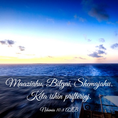 Picture 03 - Nehemia 10:8 ALB - Maaziahu, Bilgai, Shemajahu. Këta ishin - Bible Verse Picture