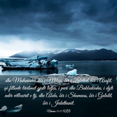 Picture 03 - Nehemia 11:17 ALB - dhe Mataniahu, bir i Mikas, bir i Zabdiut, bir i - Bible Verse Picture