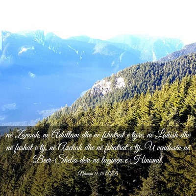 Picture 03 - Nehemia 11:30 ALB - në Zanoah, në Adullam dhe në fshatrat e tyre, - Bible Verse Picture