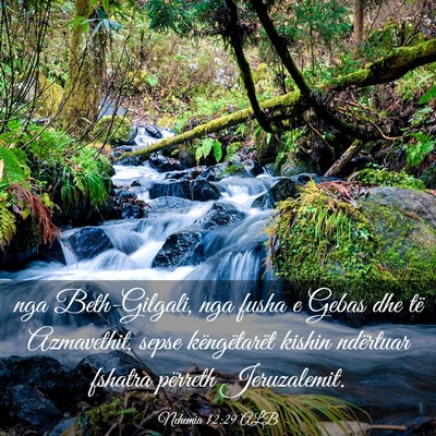 Picture 03 - Nehemia 12:29 ALB - nga Beth-Gilgali, nga fusha e Gebas dhe të - Bible Verse Picture