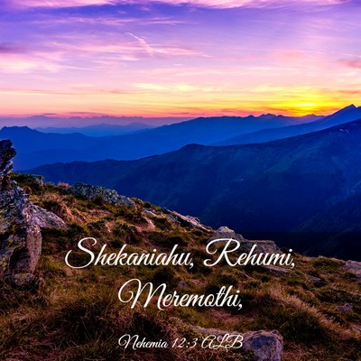 Picture 03 - Nehemia 12:3 ALB - Shekaniahu, Rehumi, - Bible Verse Picture