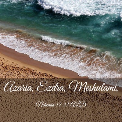 Picture 03 - Nehemia 12:33 ALB - Azaria, Ezdra, - Bible Verse Picture