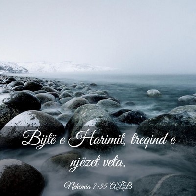 Picture 03 - Nehemia 7:35 ALB - Bijtë e Harimit, treqind e njëzet - Bible Verse Picture