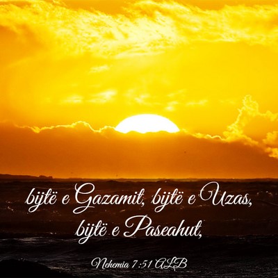 Picture 03 - Nehemia 7:51 ALB - bijtë e Gazamit, bijtë e Uzas, bijtë e - Bible Verse Picture