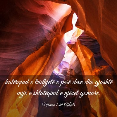 Picture 03 - Nehemia 7:69 ALB - katërqind e tridhjetë e pesë deve dhe gjashtë - Bible Verse Picture