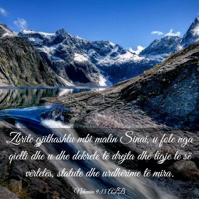 Picture 03 - Nehemia 9:13 ALB - Zbrite gjithashtu mbi malin Sinai, u fole nga - Bible Verse Picture