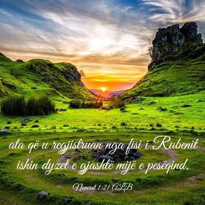 Picture 03 - Numrat 1:21 ALB - ata që u regjistruan nga fisi i Rubenit ishin - Bible Verse Picture