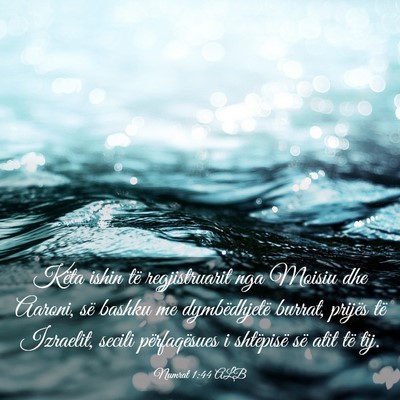 Picture 03 - Numrat 1:44 ALB - Këta ishin të regjistruarit nga Moisiu dhe - Bible Verse Picture