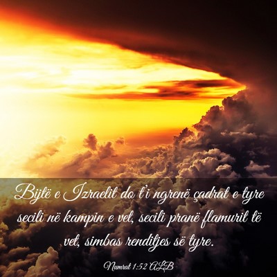 Picture 03 - Numrat 1:52 ALB - Bijtë e Izraelit do t’i ngrenë çadrat e tyre - Bible Verse Picture