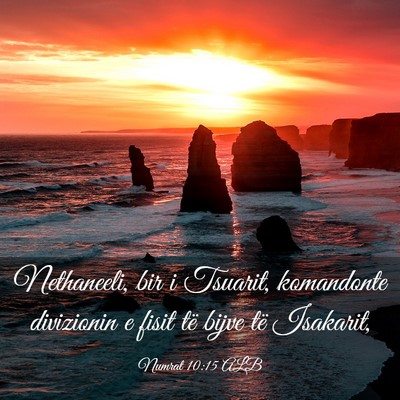 Picture 03 - Numrat 10:15 ALB - Nethaneeli, bir i Tsuarit, komandonte divizionin - Bible Verse Picture