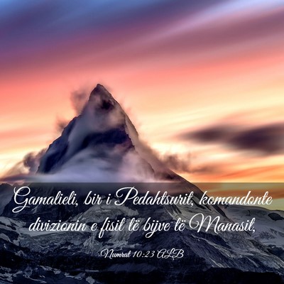 Picture 03 - Numrat 10:23 ALB - Gamalieli, bir i Pedahtsurit, komandonte - Bible Verse Picture