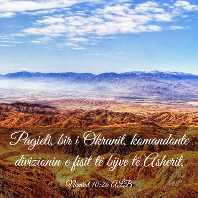 Picture 03 - Numrat 10:26 ALB - Pagieli, bir i Okranit, komandonte divizionin e - Bible Verse Picture