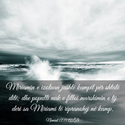 Picture 03 - Numrat 12:15 ALB - Miriamin e izoluan jashtë kampit për shtatë - Bible Verse Picture