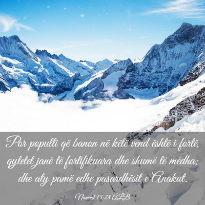 Picture 03 - Numrat 13:28 ALB - Por populli që banon në këtë vend është i - Bible Verse Picture