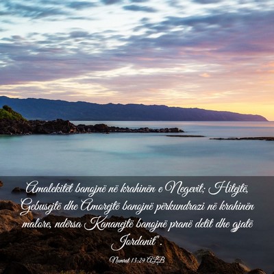 Picture 03 - Numrat 13:29 ALB - Amalekitët banojnë në krahinën e Negevit; - Bible Verse Picture