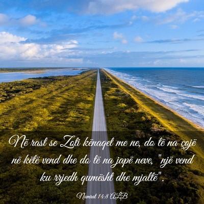 Picture 03 - Numrat 14:8 ALB - Në rast se Zoti kënaqet me ne, do të na çojë - Bible Verse Picture