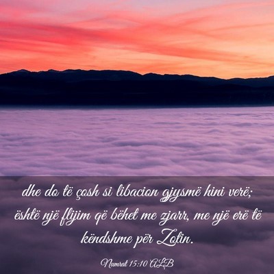Picture 03 - Numrat 15:10 ALB - dhe do të çosh si libacion gjysmë hini verë; - Bible Verse Picture