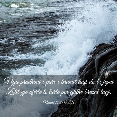 Picture 03 - Numrat 15:21 ALB - Nga prodhimi i parë i brumit tuaj do t’i jepni - Bible Verse Picture