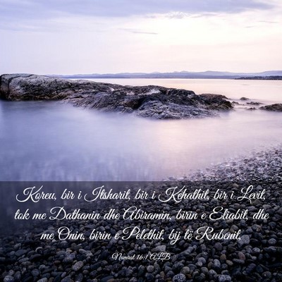Picture 03 - Numrat 16:1 ALB - Koreu, bir i Itsharit, bir i Kehathit, bir i - Bible Verse Picture