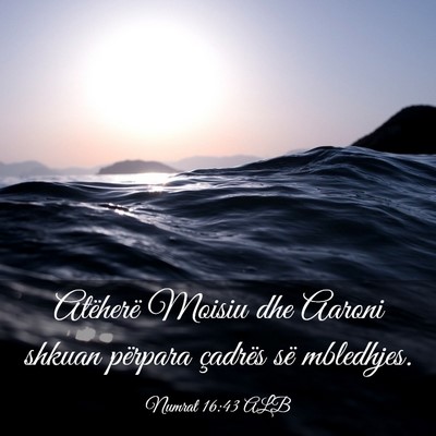 Picture 03 - Numrat 16:43 ALB - Atëherë Moisiu dhe Aaroni shkuan përpara - Bible Verse Picture