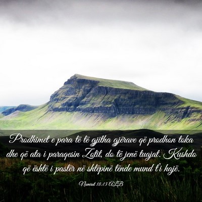 Picture 03 - Numrat 18:13 ALB - Prodhimet e para të të gjitha gjërave që - Bible Verse Picture