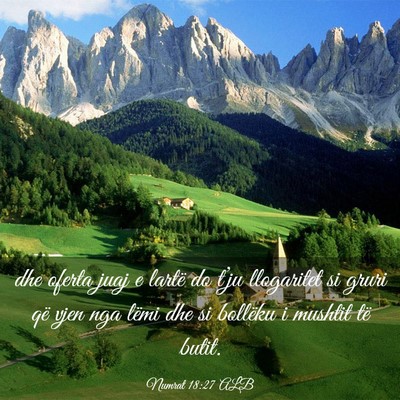 Picture 03 - Numrat 18:27 ALB - dhe oferta juaj e lartë do t’ju llogaritet si - Bible Verse Picture