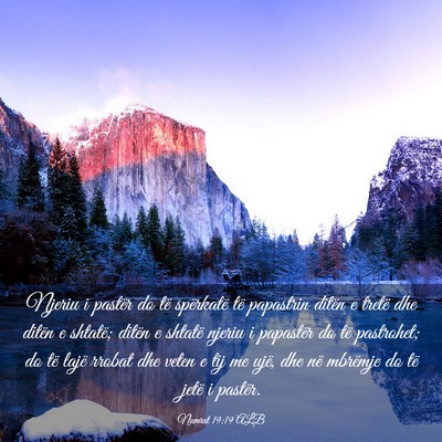 Picture 03 - Numrat 19:19 ALB - Njeriu i pastër do të spërkatë të papastrin - Bible Verse Picture
