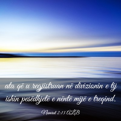 Picture 03 - Numrat 2:13 ALB - ata që u regjistruan në divizionin e tij ishin - Bible Verse Picture