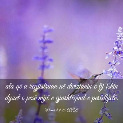 Picture 03 - Numrat 2:15 ALB - ata që u regjistruan në divizionin e tij ishin - Bible Verse Picture